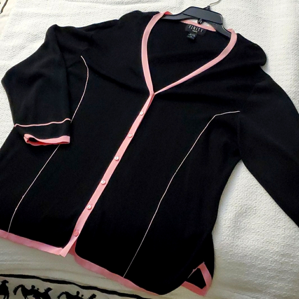 Pink and Black Cute Cardigan